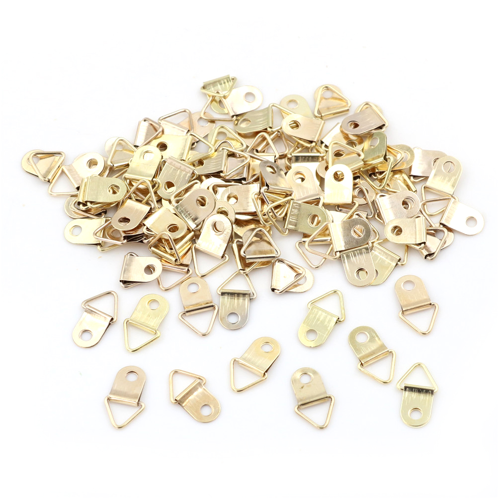 Bamboo Photo Frame - 100 Stück Mini Goldene Dreieckige D-Ringe
