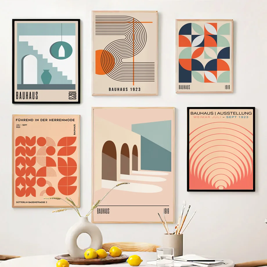Home Decor Expo - Bauhaus Expo Leinwand-Wandkunst – architektonische geometrische