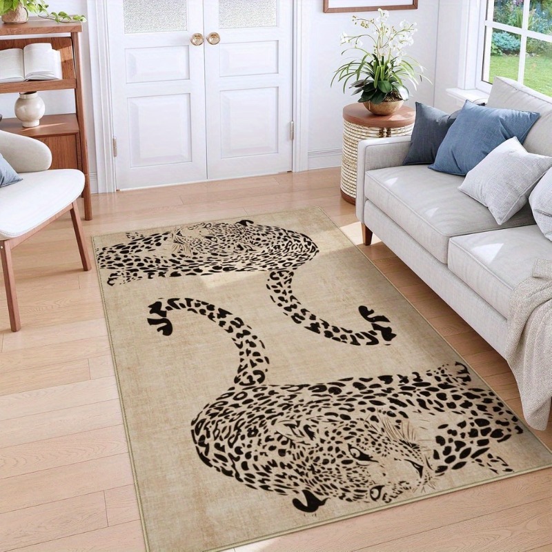 Home Decor Ig - Teppich für Wohnzimmer, Leopardenmuster, luxuriös, großflächig,