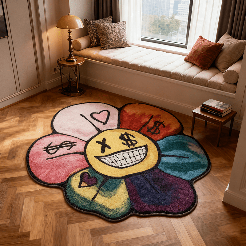 Home Decor Dopamine - VIKAMA Color Dopamine Kreativer Schlafzimmerteppich, Wohnzimmer,