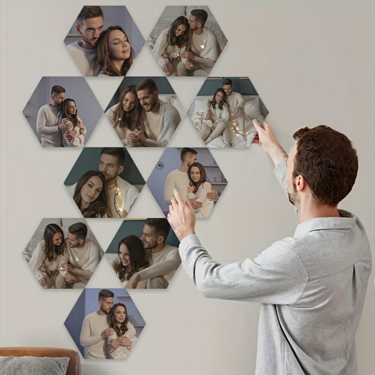 Home Decor Unique - Individuelle Wanddekoration – Moderne sechseckige Fotodrucke.