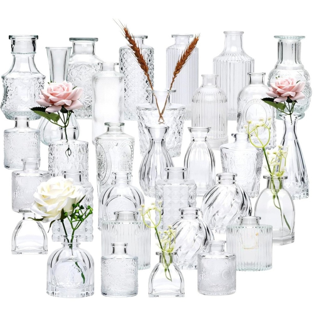 Terrarium Glass Bottle - 10 Stück Französische Retro Relief Mini-Glasvasen