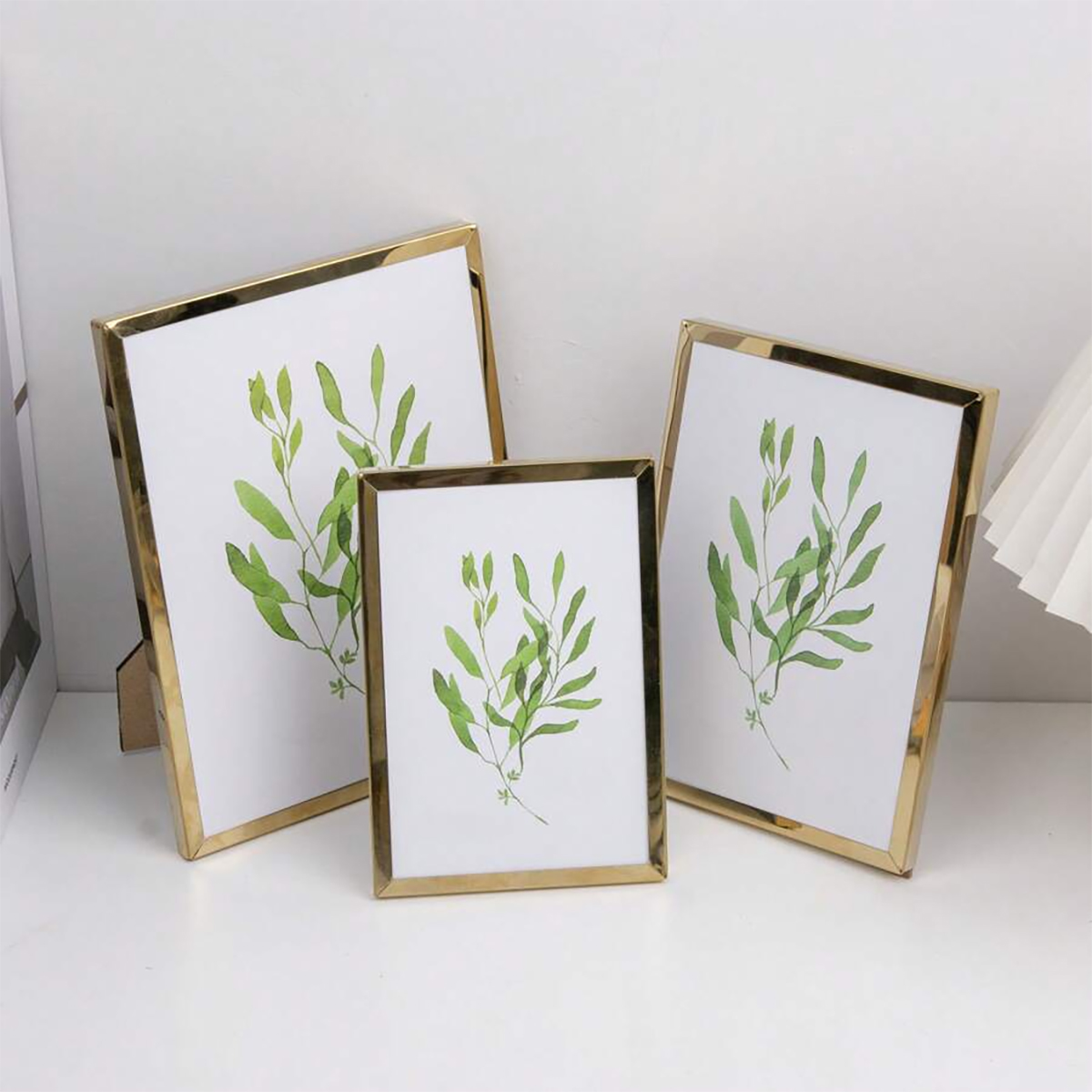 Bamboo Photo Frame - Edelstahl-Fotorahmen, vertikaler rechteckiger Fotorahmen, kann zur