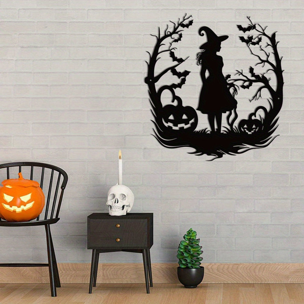 Home Decor Logo - Hexen-Metallkunst SVG Halloween-Schild, Hexen-Silhouetten-Vektor für Außendekoration,