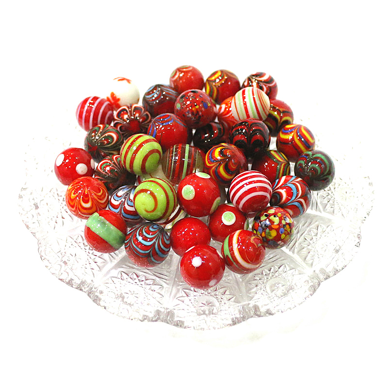 Home Decor Garden Ideas - 6 Stück Rote Seltene Glasmurmeln als