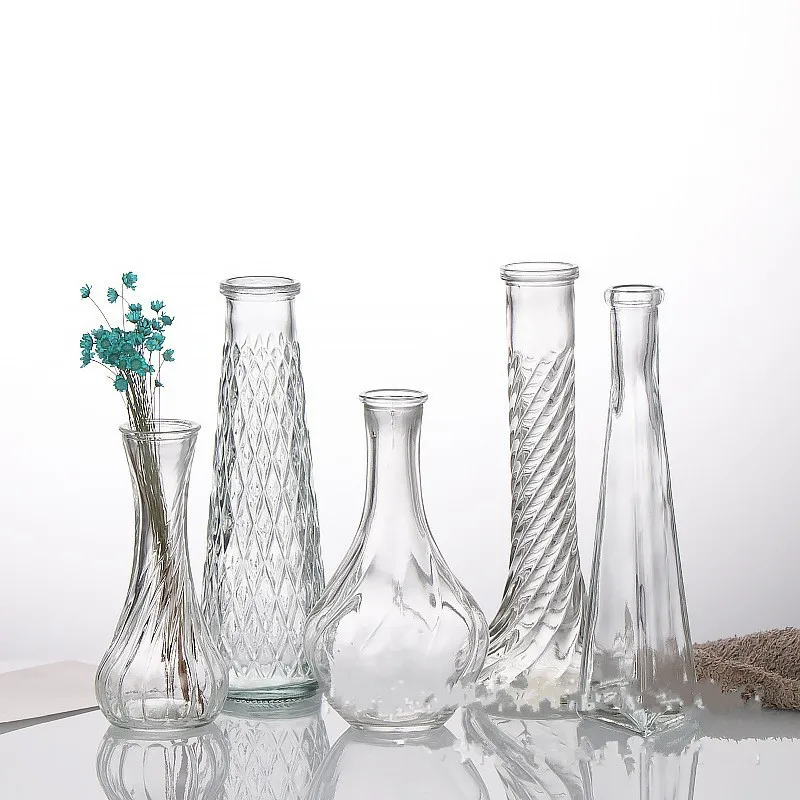 Terrarium Glass Bottle - Einfache Gewinde Vase Schlanke Glas Blume