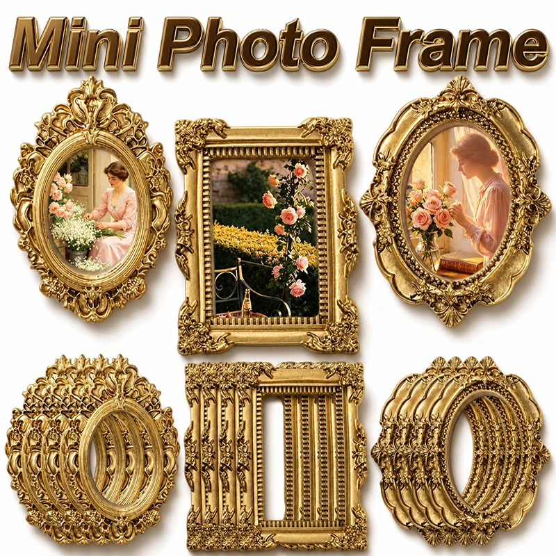Bamboo Photo Frame - 10/5 Stück Vintage Harz Mini-Bilderrahmen Wanddekoration