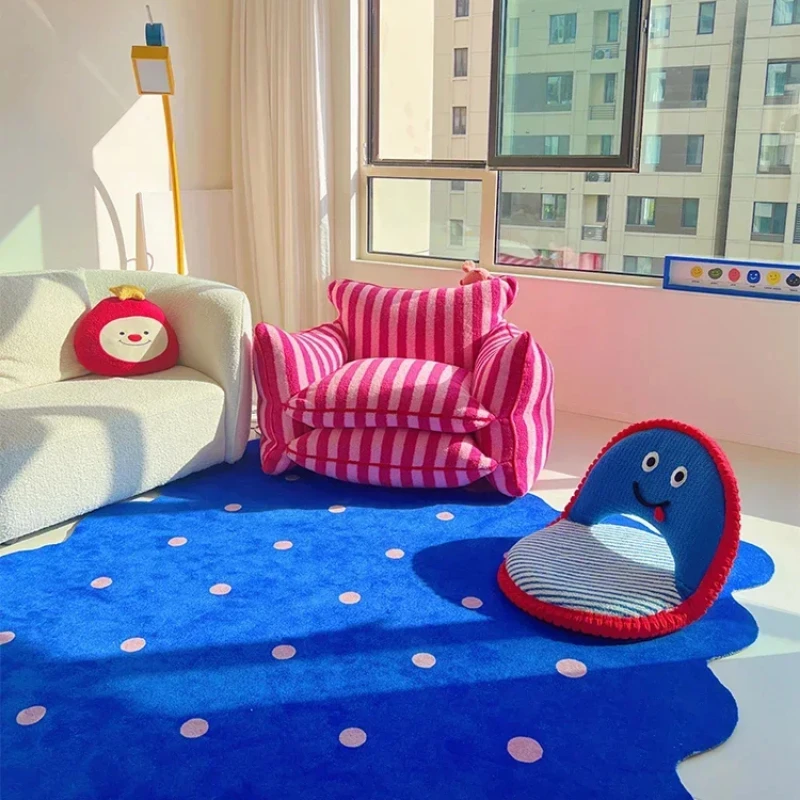 Home Decor Ig - Klein Blauer, unregelmäßiger, dekorativer Wohnzimmerteppich, einfacher