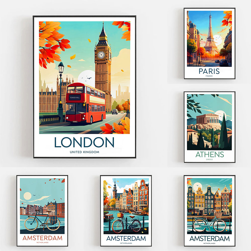 Amsterdam Reise-Poster Niederl – Home Decor Netherlands Bewertung und Preis