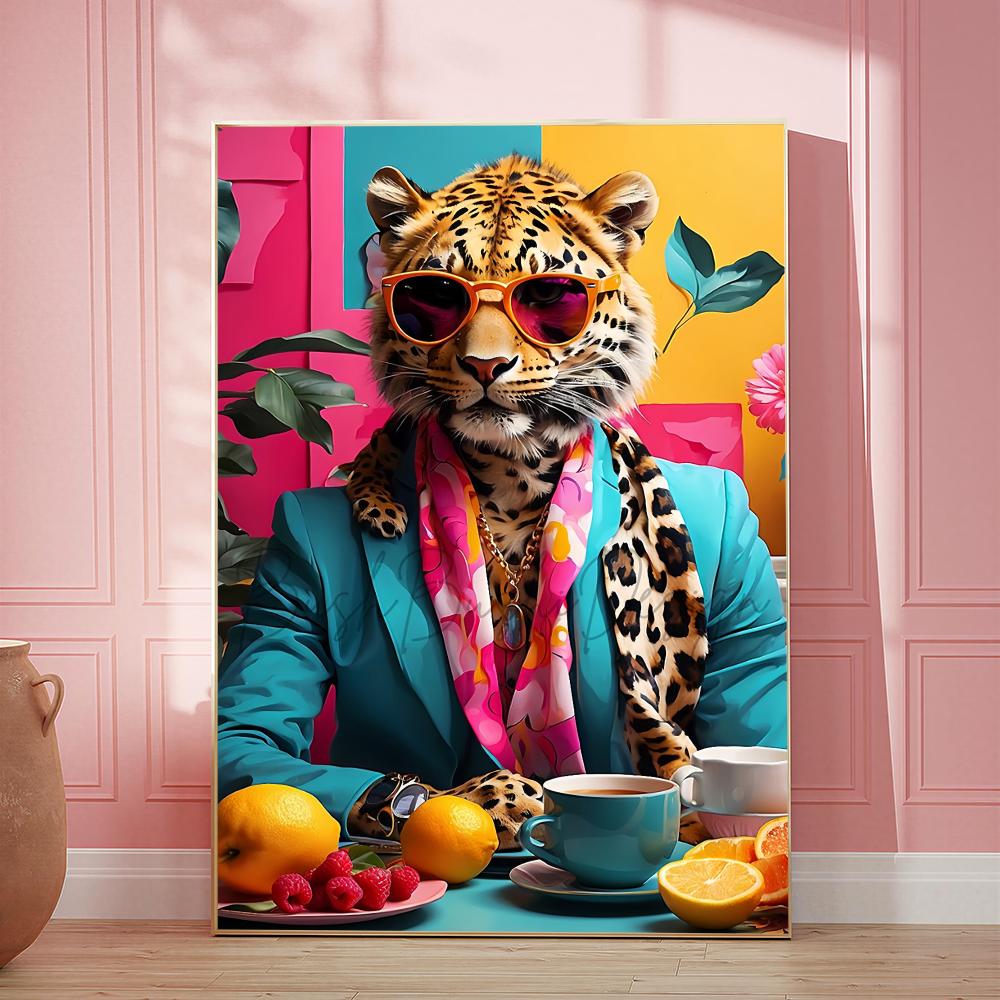 Leoparden-Kaffee HD-Wandkunst- – Home Decor Dopamine Bewertung und Preis