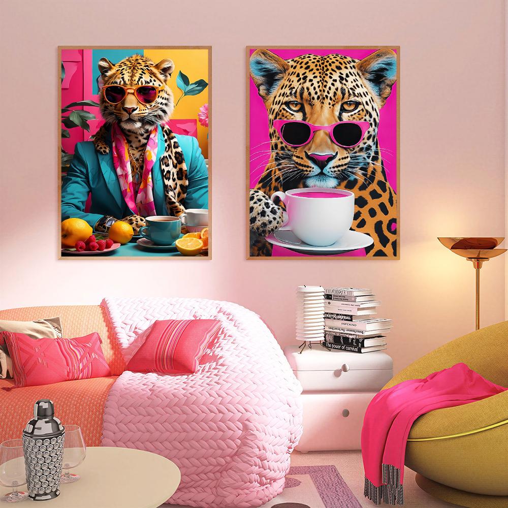 Leoparden-Kaffee HD-Wandkunst- – Home Decor Dopamine Bewertung und Preis
