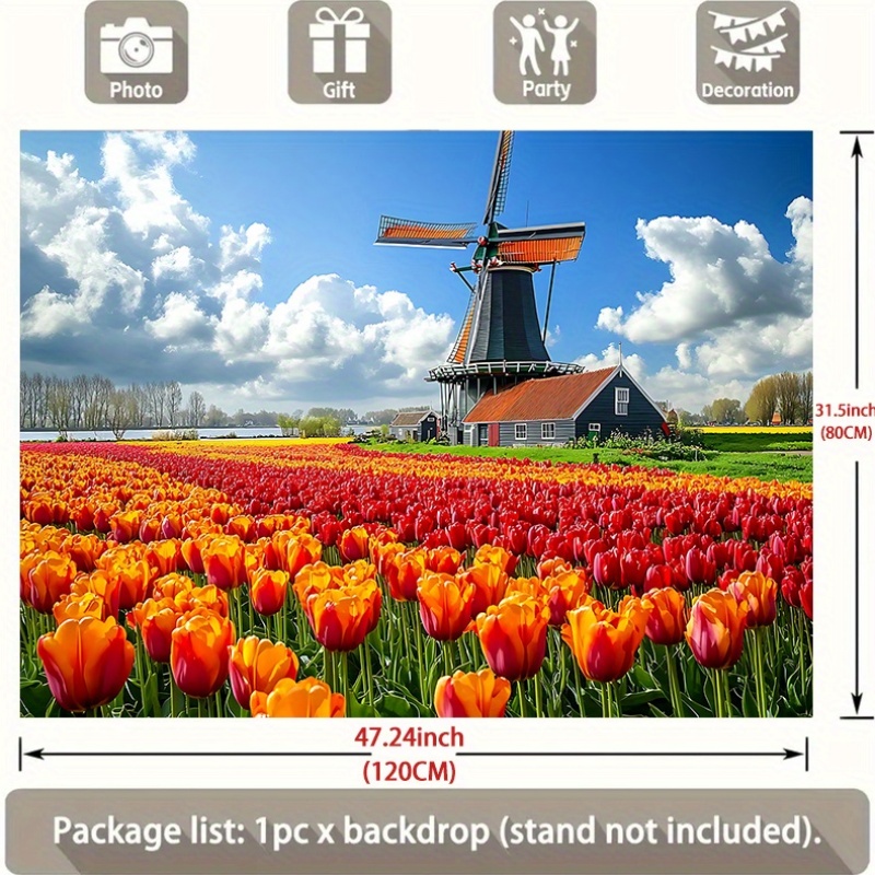 Windmühle, Tulpenfeld, Niederl – Home Decor Netherlands Bewertung und Preis