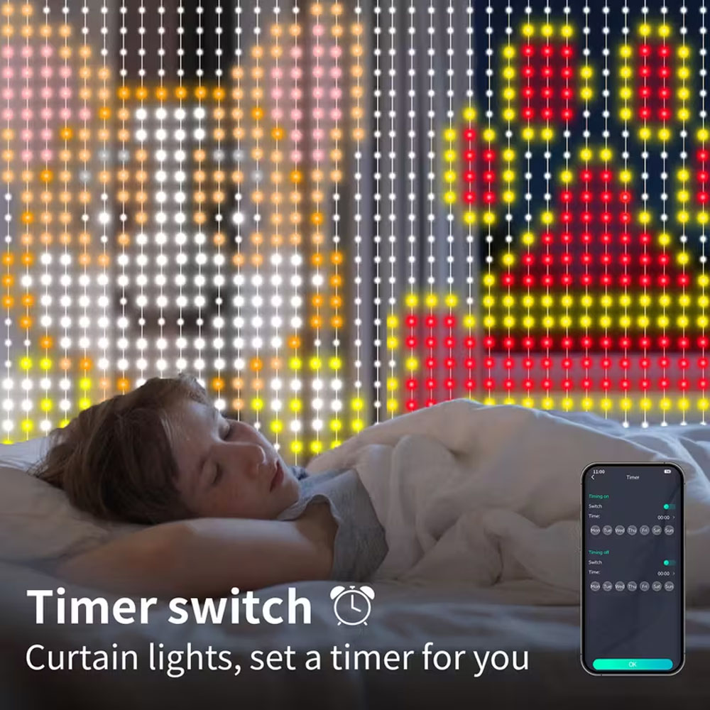 Intelligente LED-Vorhangbeleuc – Home Decor Free App Bewertung und Preis
